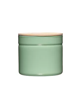 RIESS | Frischhaltedose - Emaille Vorratsdose mit Eschenholz-Deckel "Truehomewear"  12cm 1390ml | grün